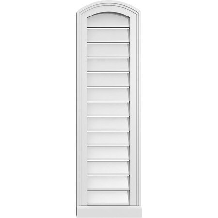 Ekena Millwork Arch Top Surface Mount PVC Gable Vent w/ 2"W x 2"P Brickmould Sill Frame, 12"W x 38"H GVPAR12X3803SN